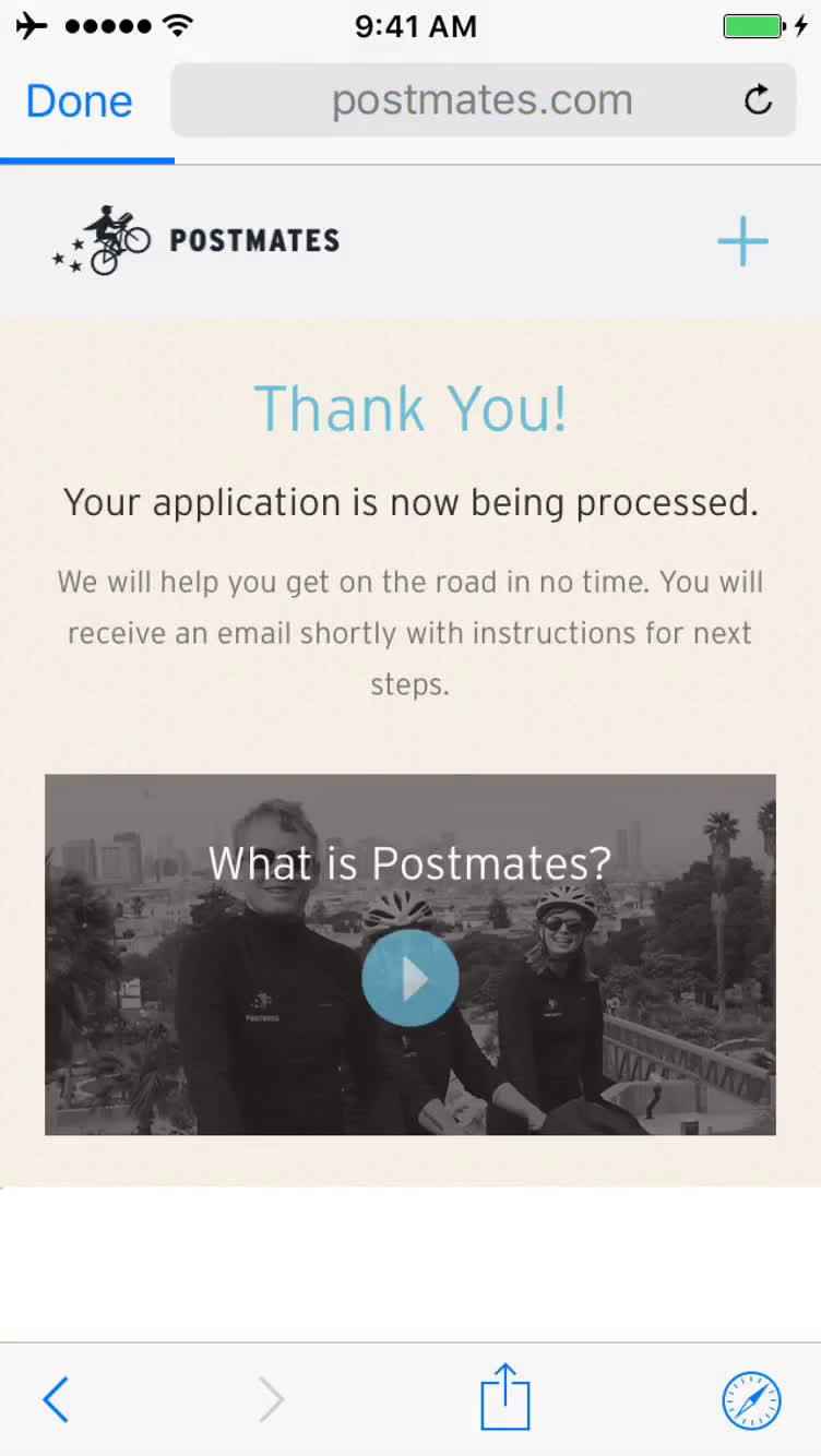 Driver signup on Postmates video thumbnail