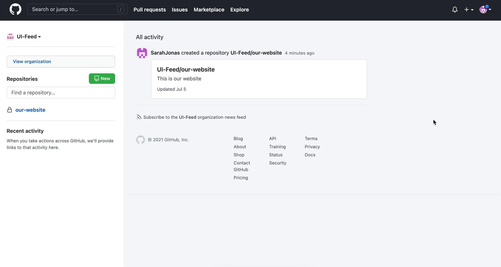 Screenshot of Home on Inviting people on GitHub user flow