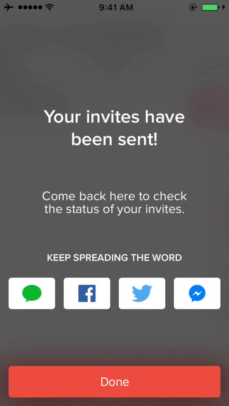 Inviting people screenshot