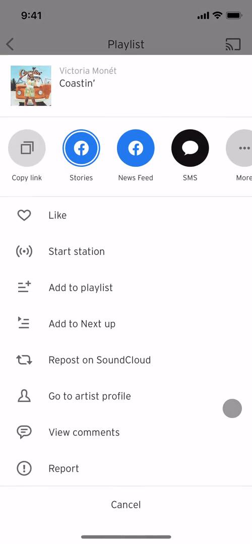 Creating a playlist screenshot