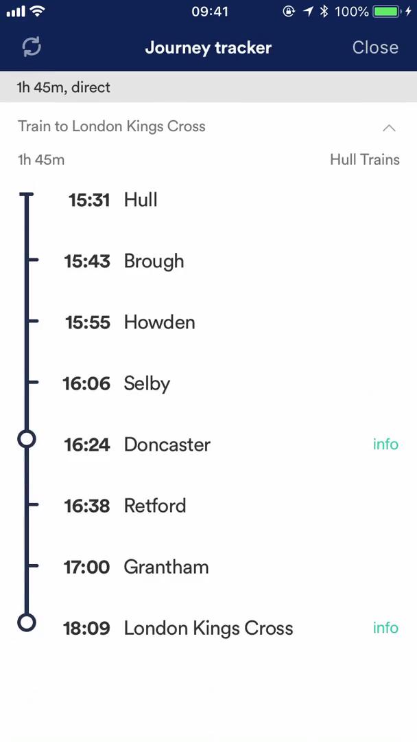 Booking transport screenshot