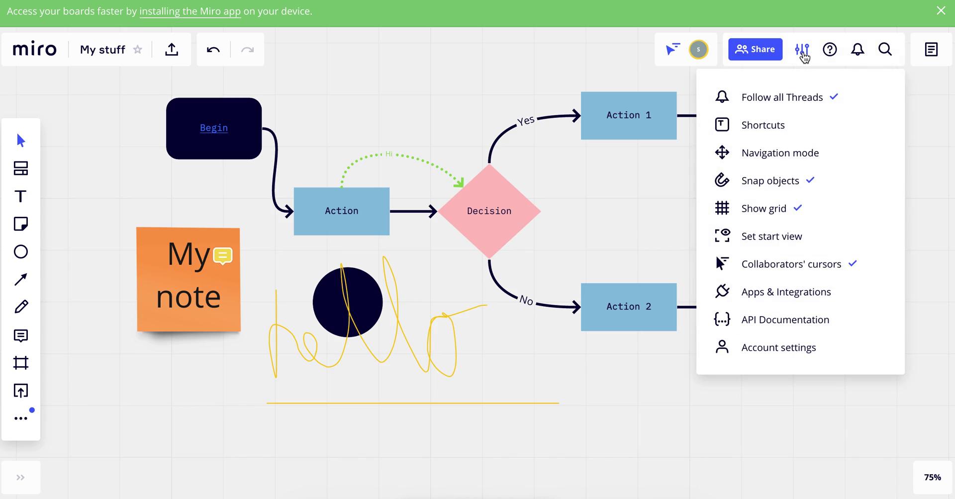 Creating a flowchart screenshot