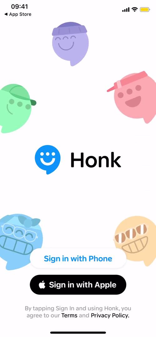 Honk start screen screenshot