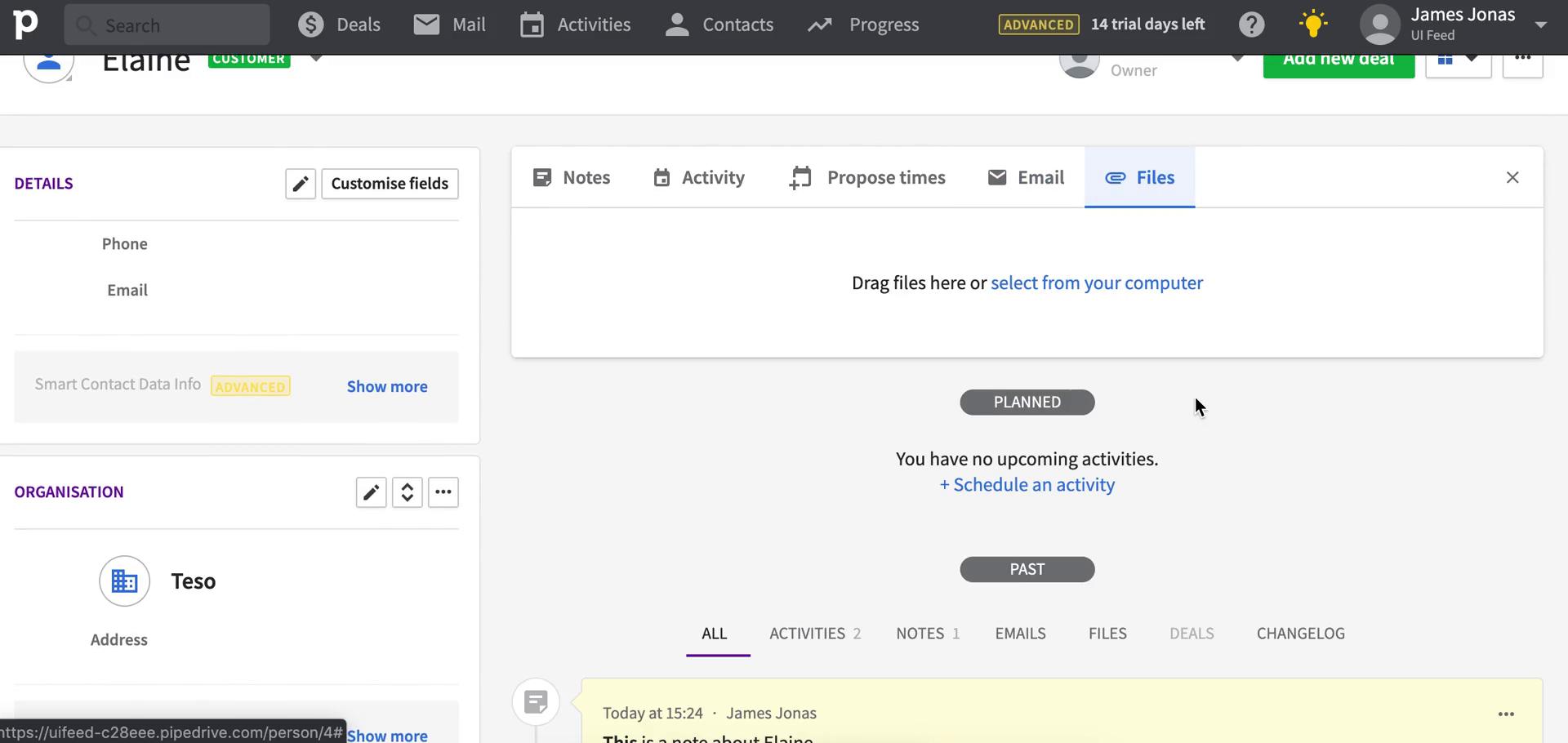 CRM screenshot