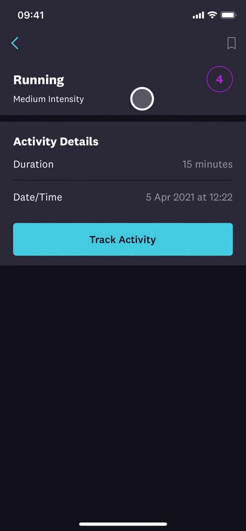 Tracking activity screenshot