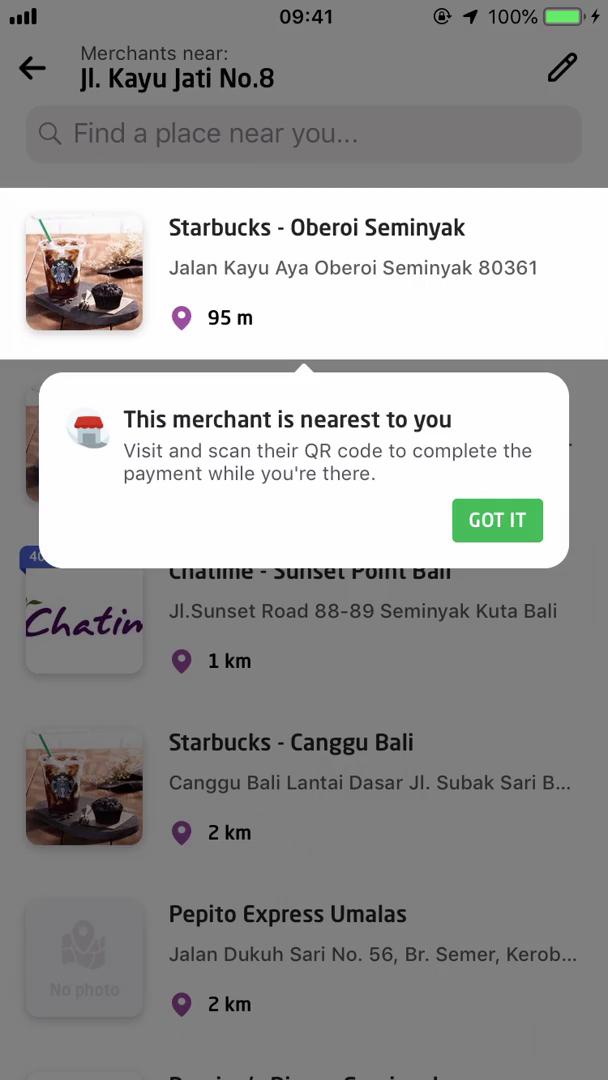 Go-Jek browse restaurants screenshot