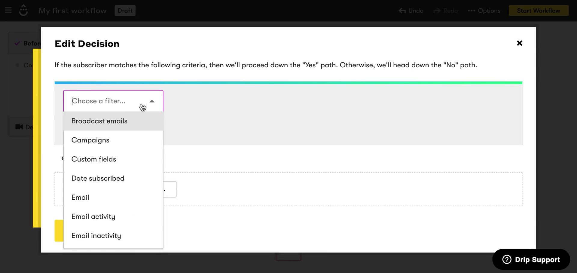 Creating an automation workflow screenshot