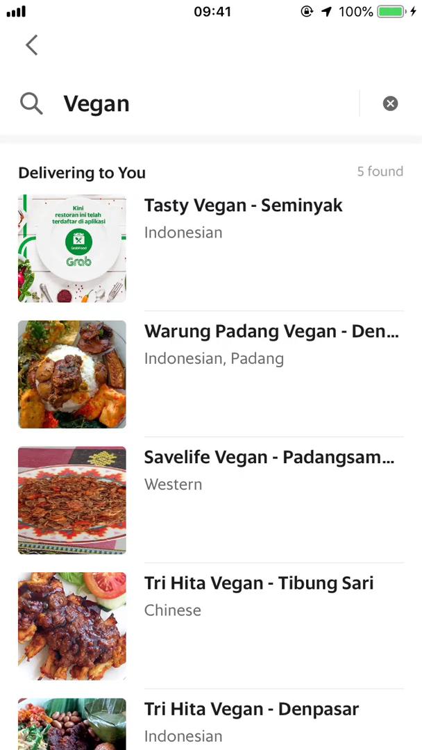 Ordering food screenshot