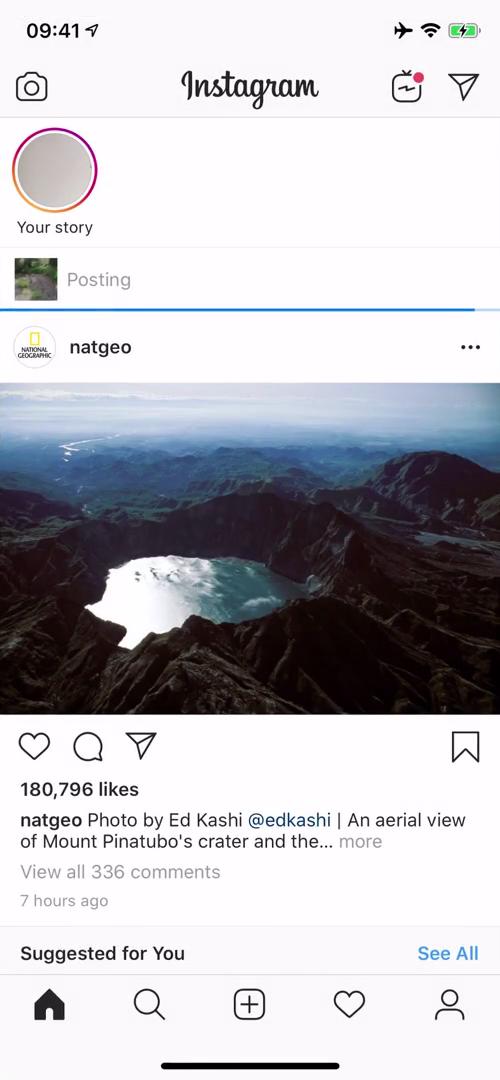 Sharing a photo on Instagram video thumbnail