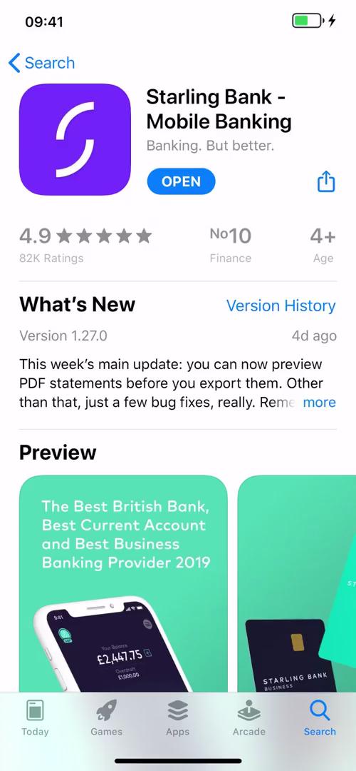 Starling app store listing screenshot