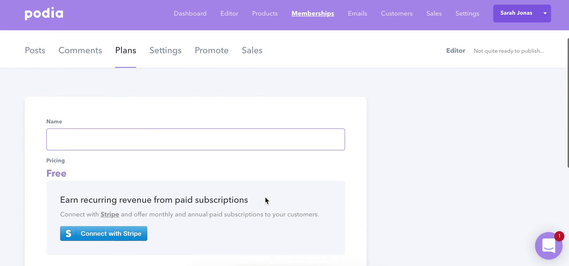 Create a membership site screenshot