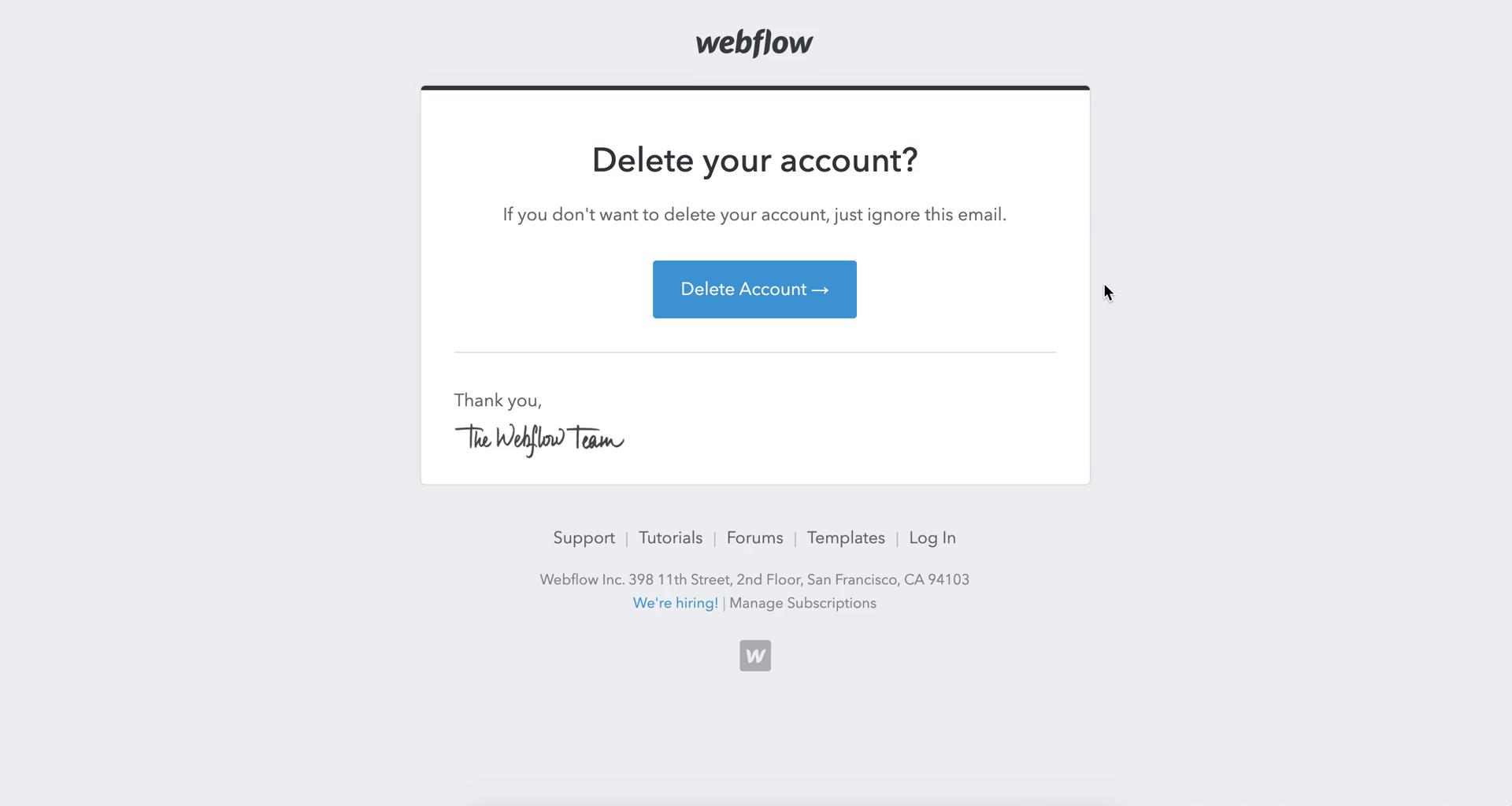 Deleting your account on Webflow video thumbnail