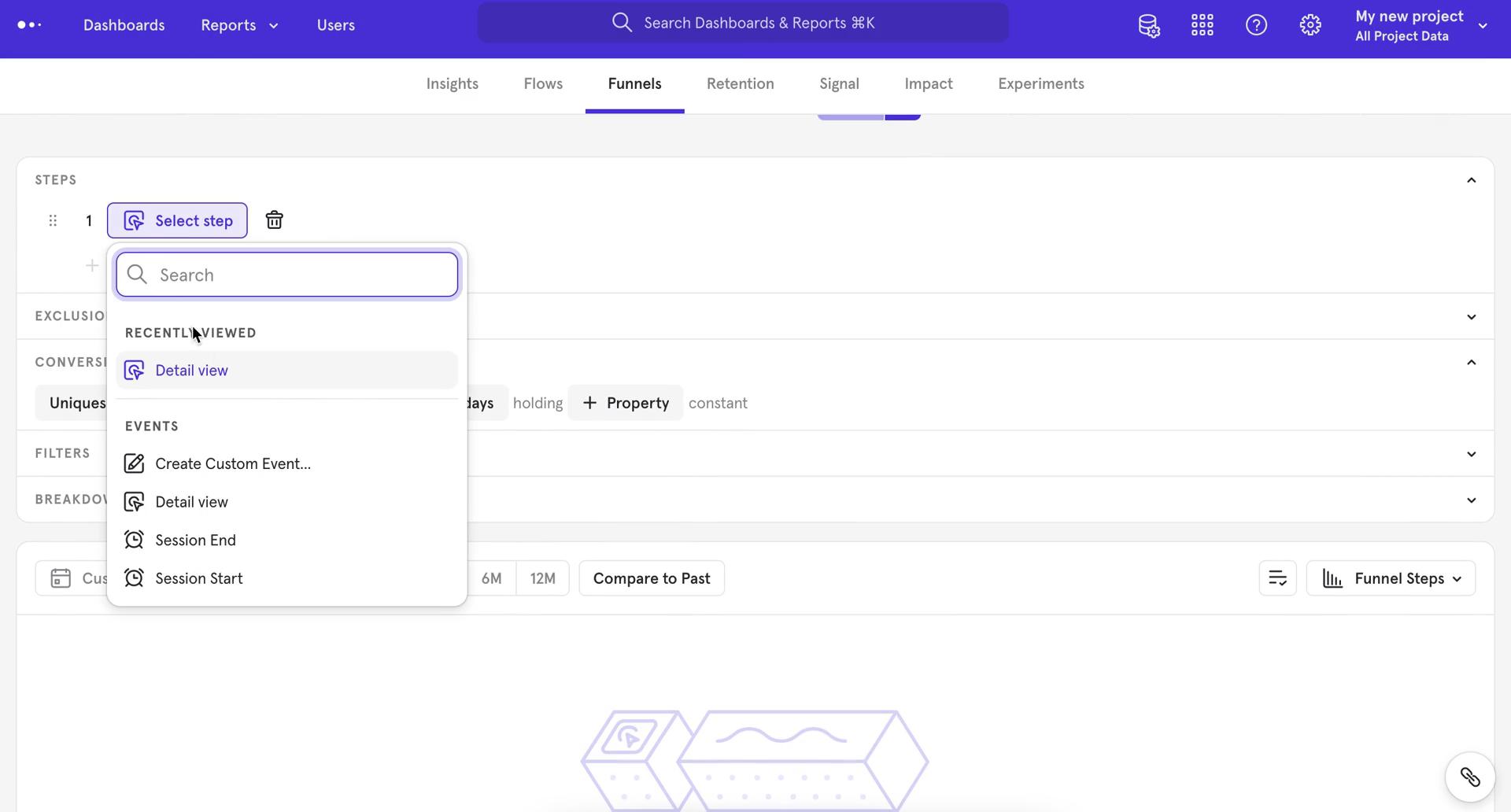 Creating a funnel screenshot