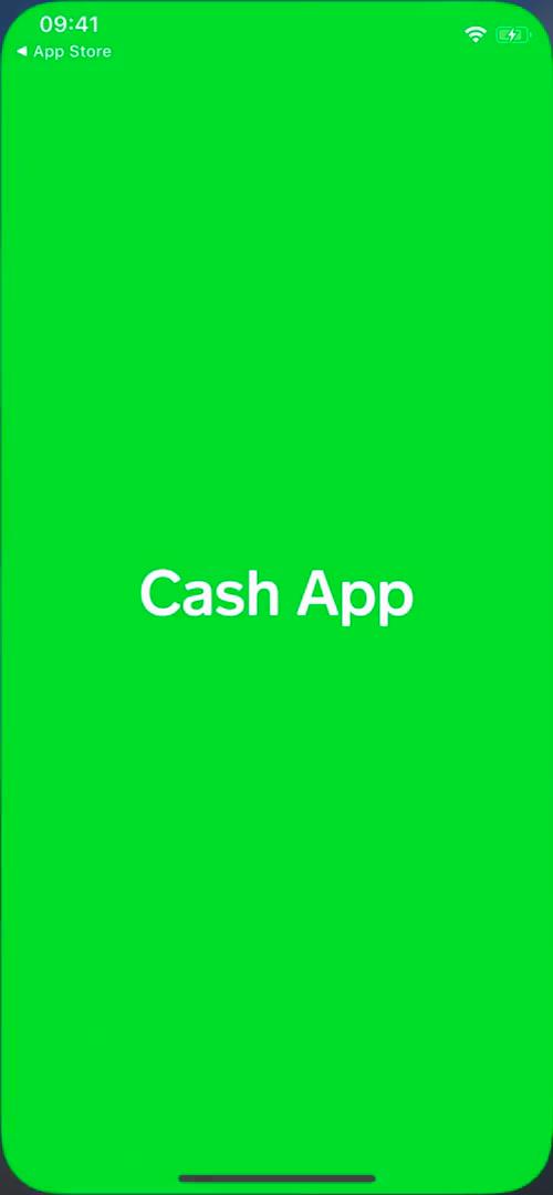 Screenshot of Splash screen on Onboarding on Cash App user flow