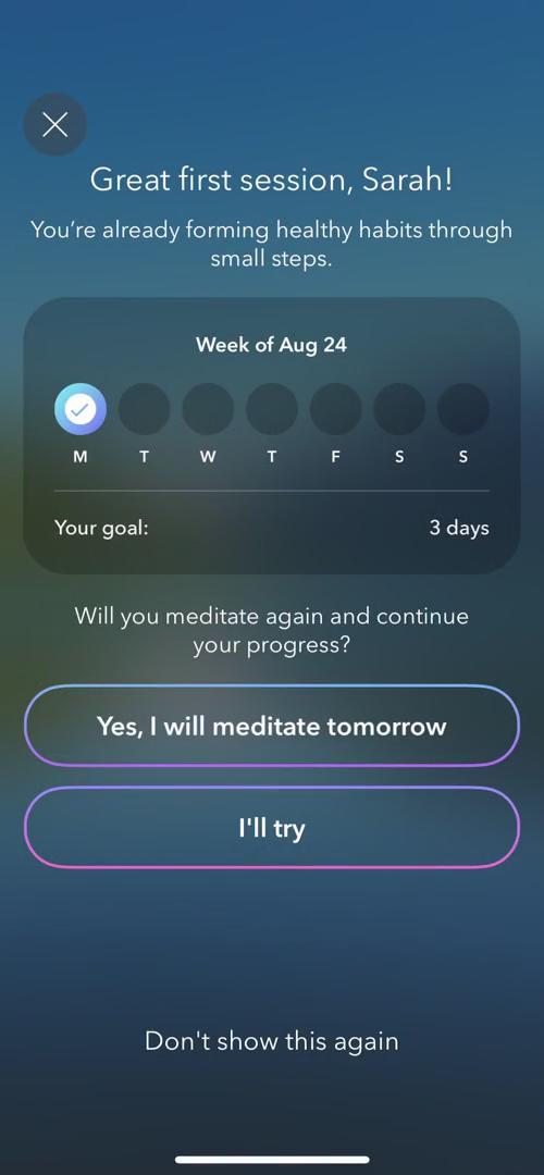 Meditation screenshot