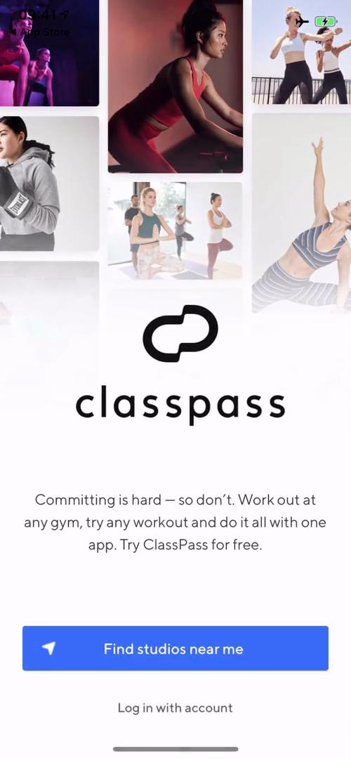 ClassPass launch screen screenshot