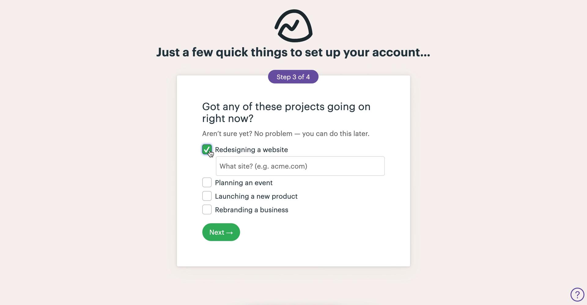 Onboarding screenshot