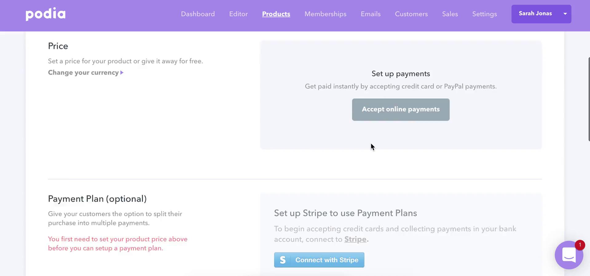 Screenshot of Product detail on Promo codes on Podia user flow