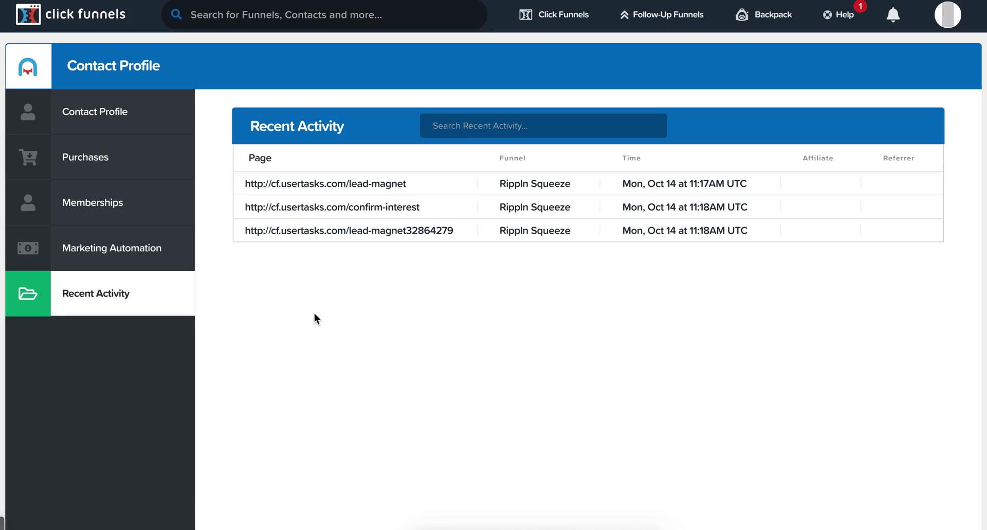 CRM screenshot