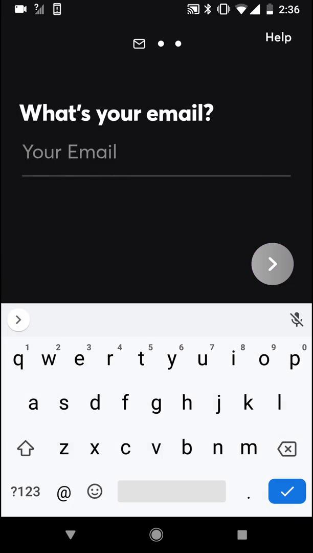 Quibi enter email screenshot