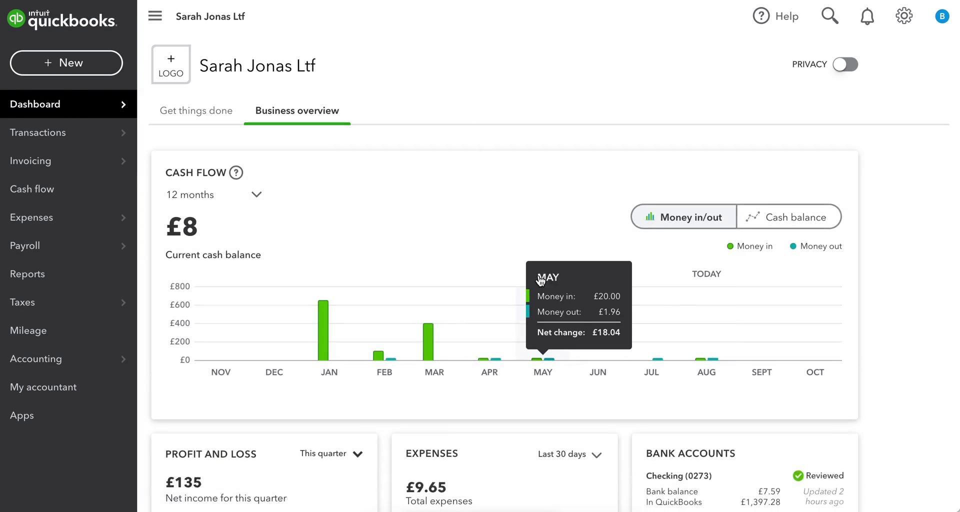 Analytics/Stats on QuickBooks video thumbnail