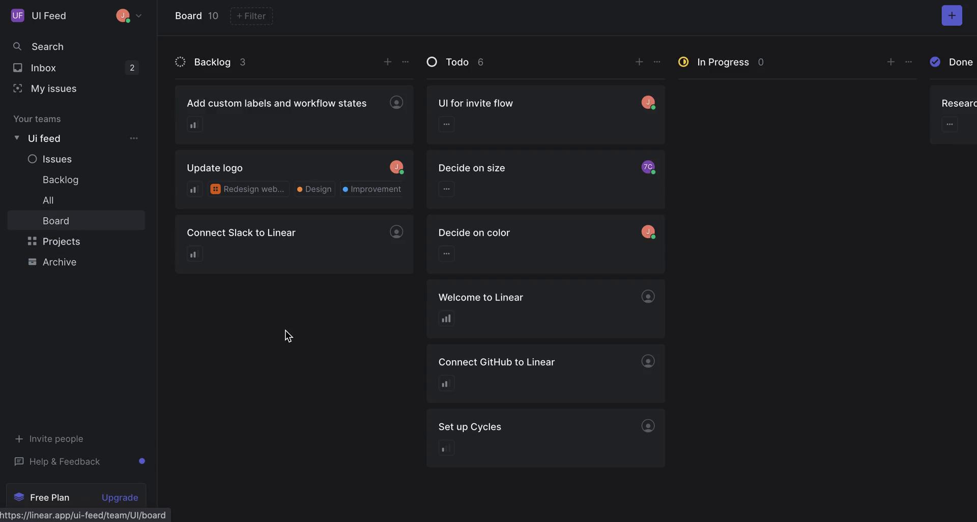 Tasks screenshot