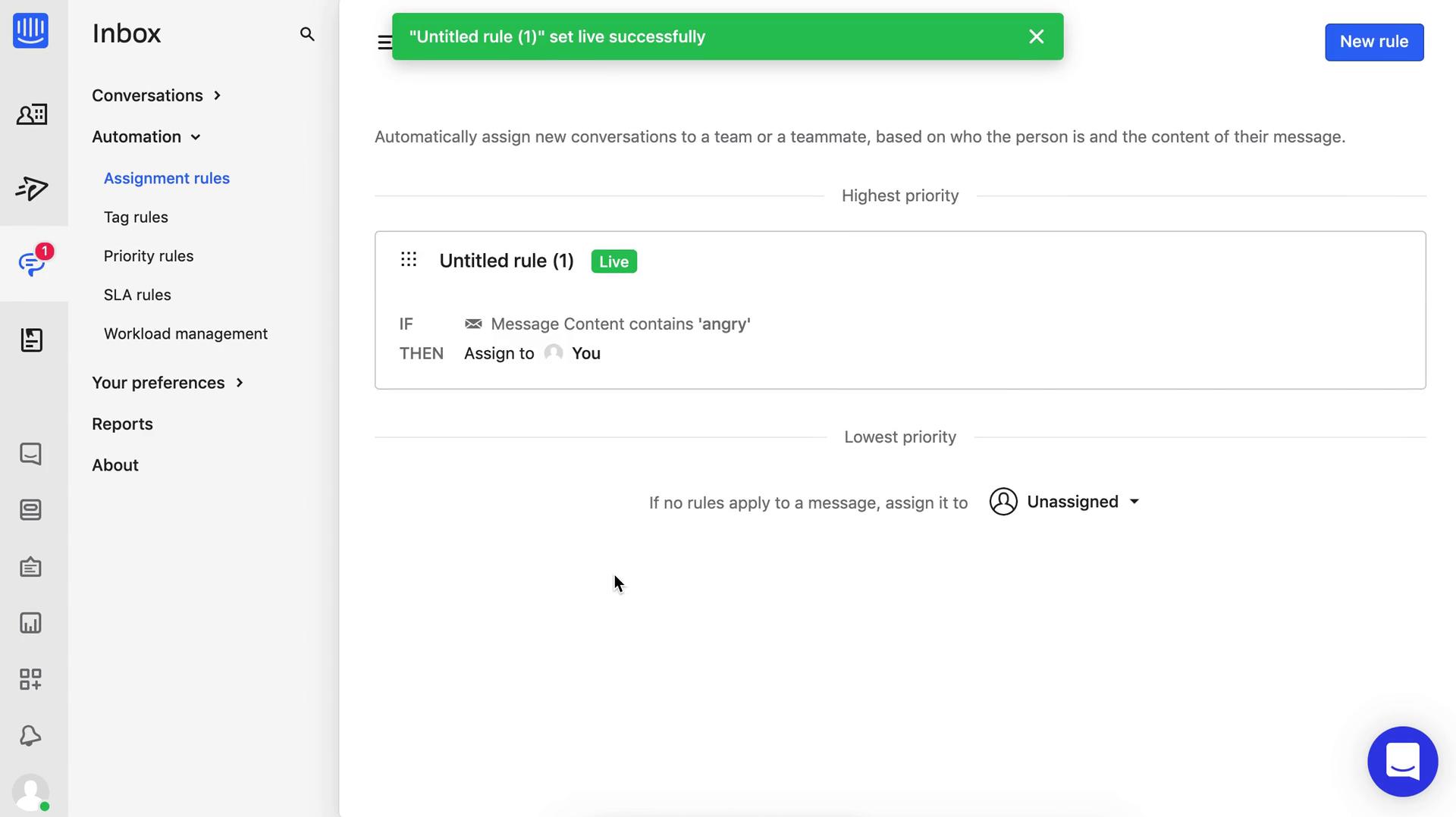 Creating an automation workflow screenshot