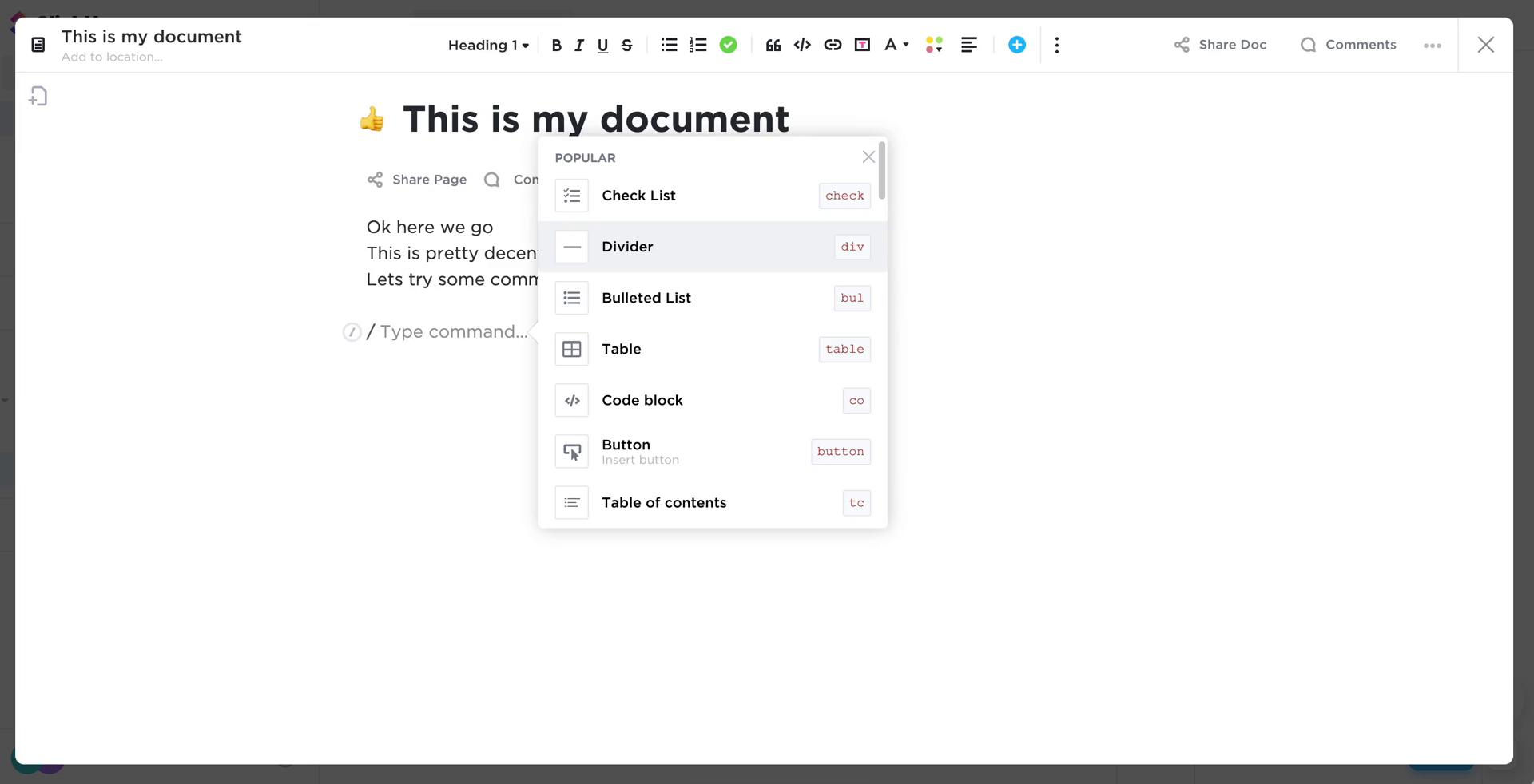 Creating a document screenshot