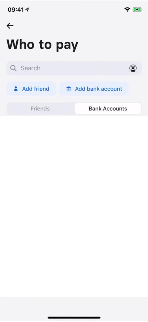 Screenshot of Who to pay on Sending currency on Revolut user flow