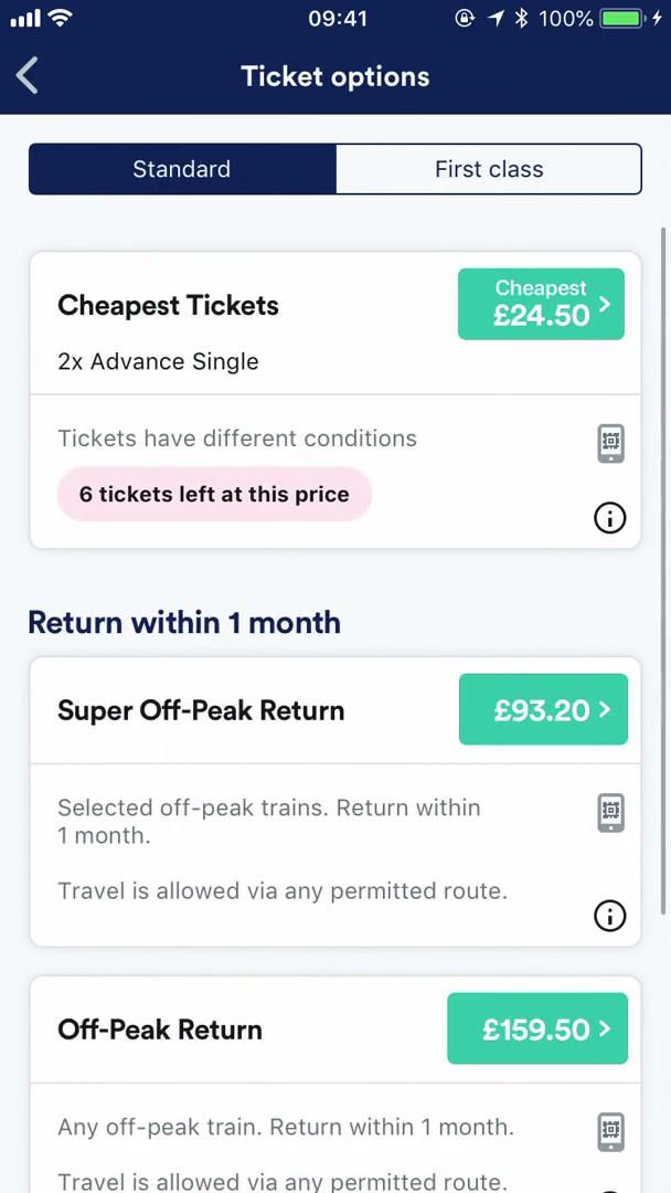 Booking transport screenshot