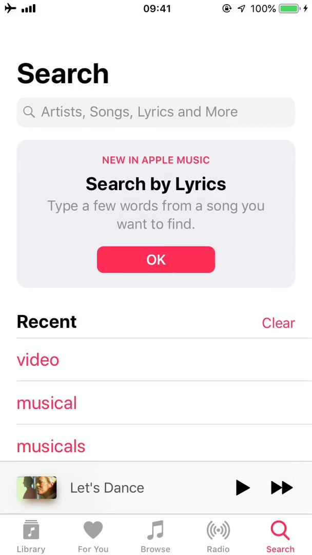 Apple Music search screenshot