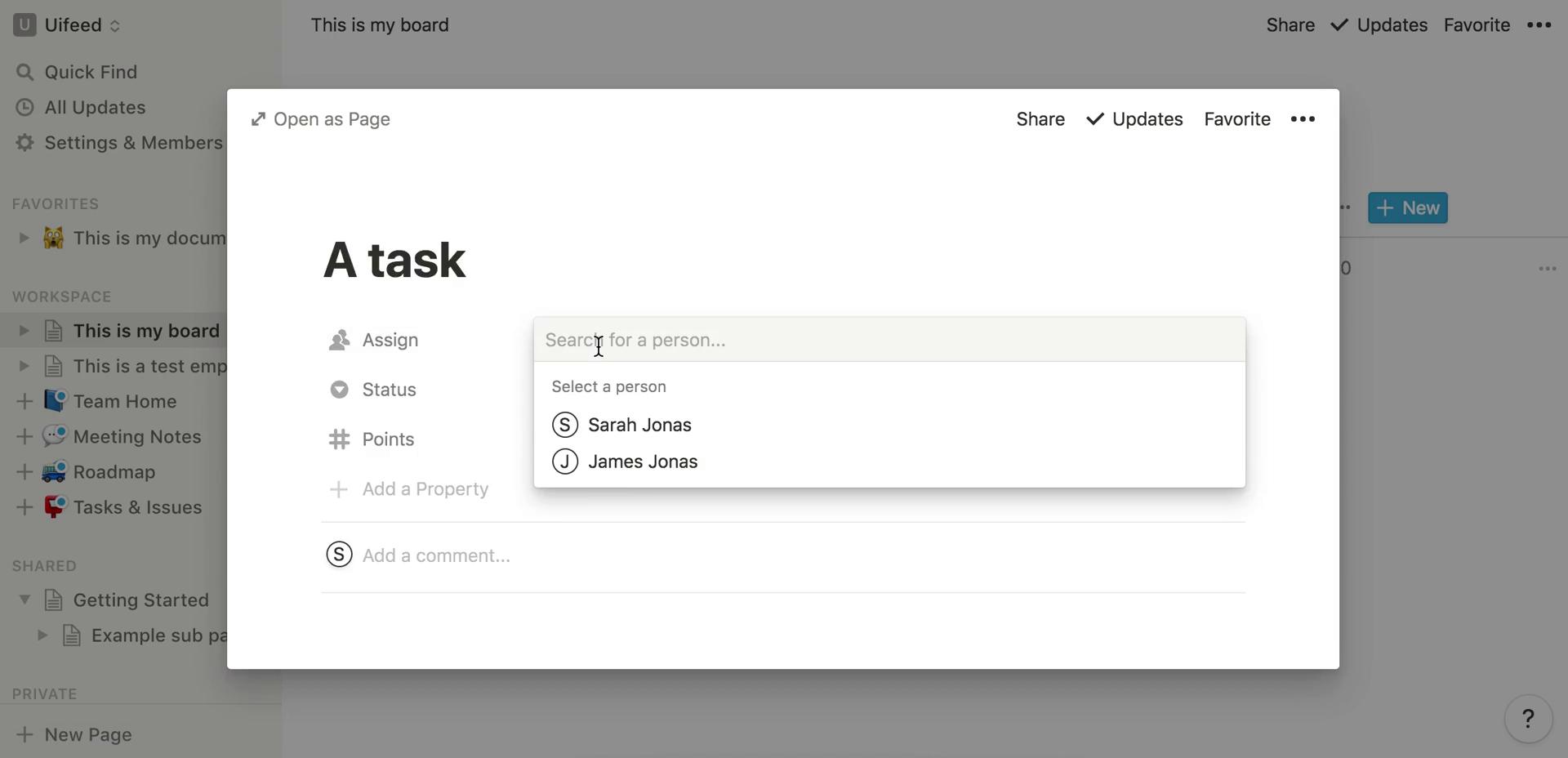 Tasks screenshot