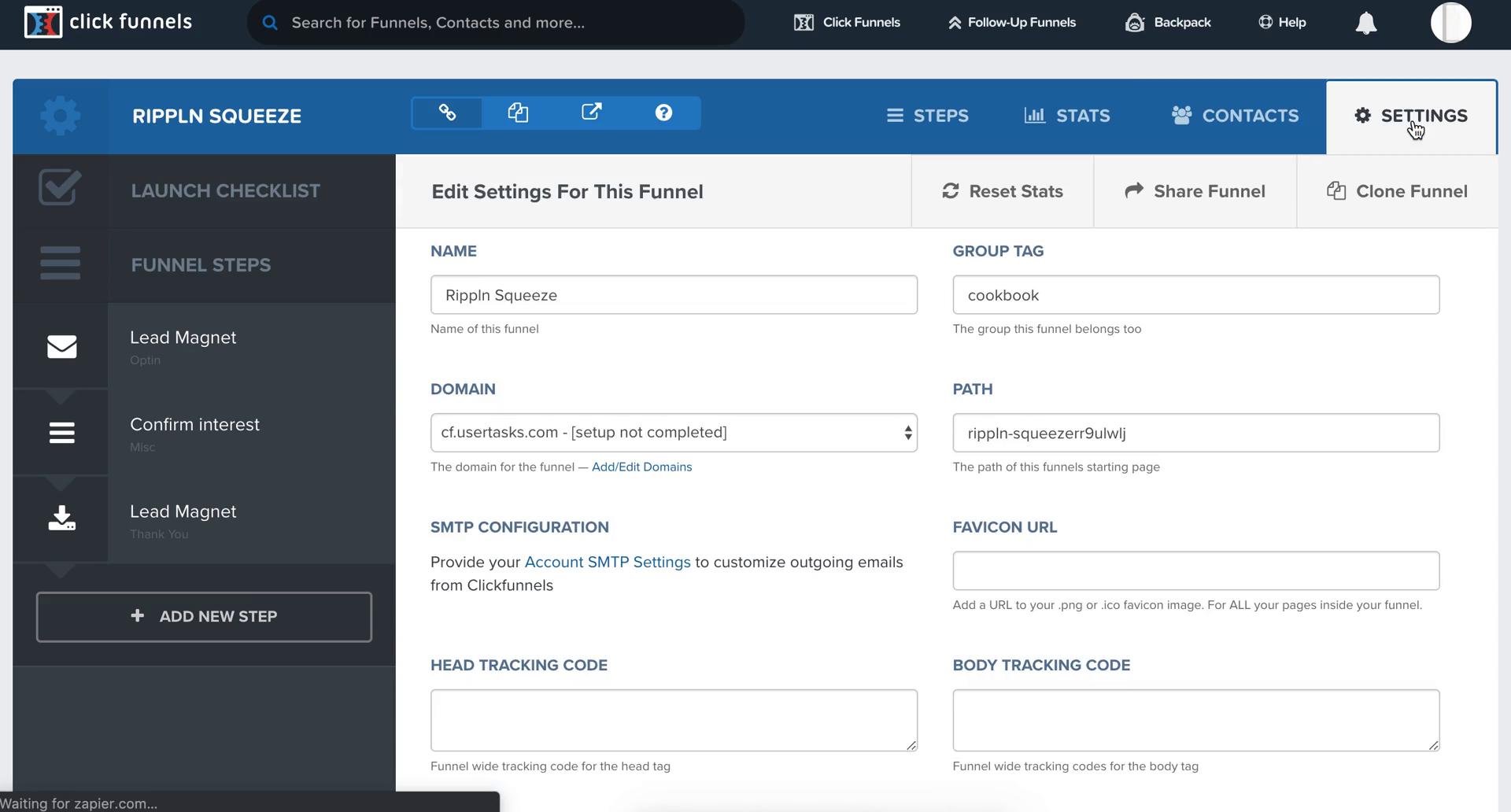 Creating a funnel screenshot