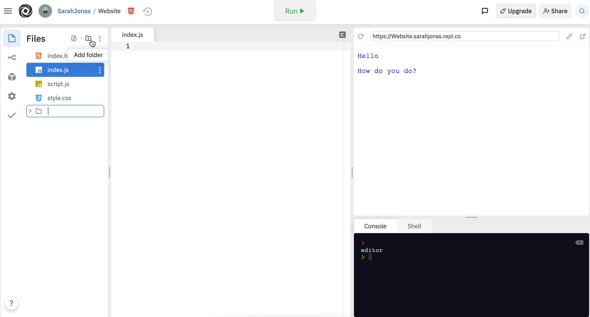 Code editor screenshot