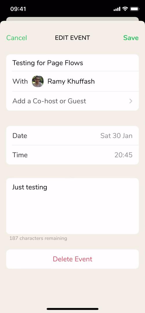 Creating an event screenshot