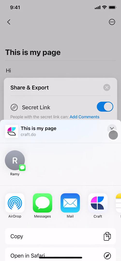 Sharing screenshot