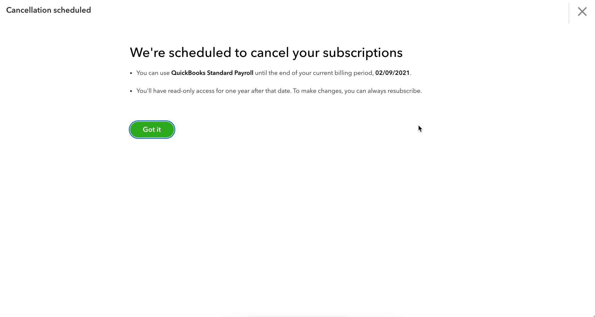 Cancelling your subscription on QuickBooks video thumbnail