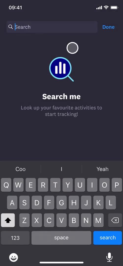 Tracking activity screenshot