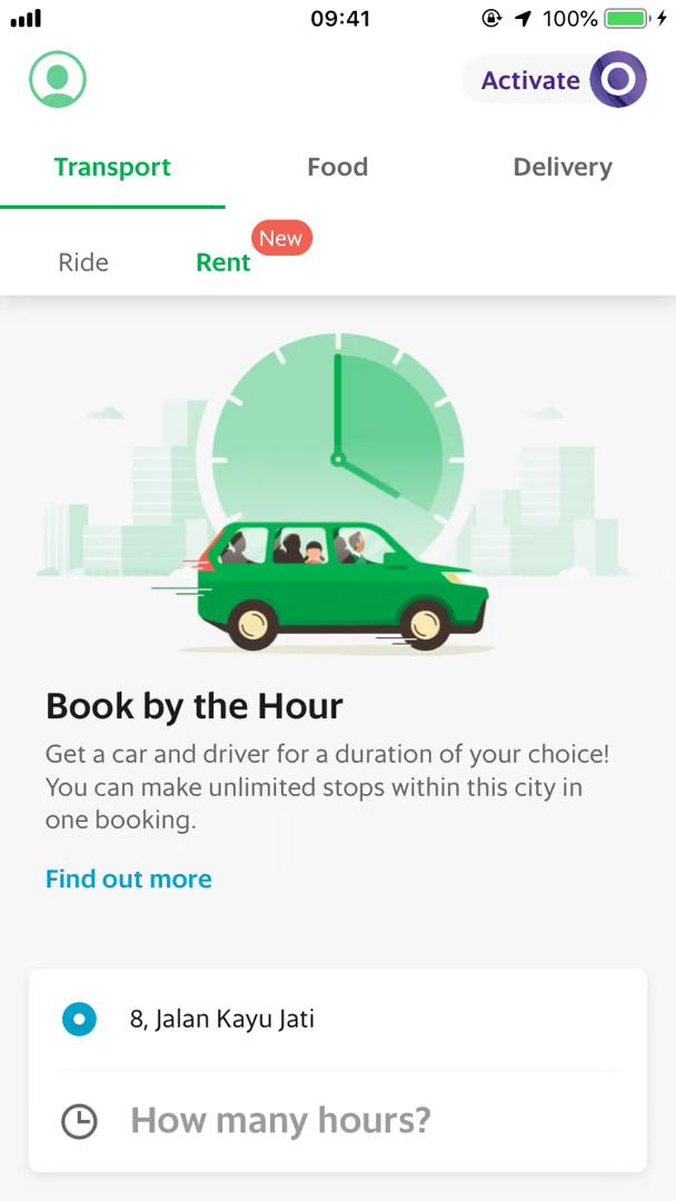 Screenshot of Book a ride on General browsing on Grab user flow