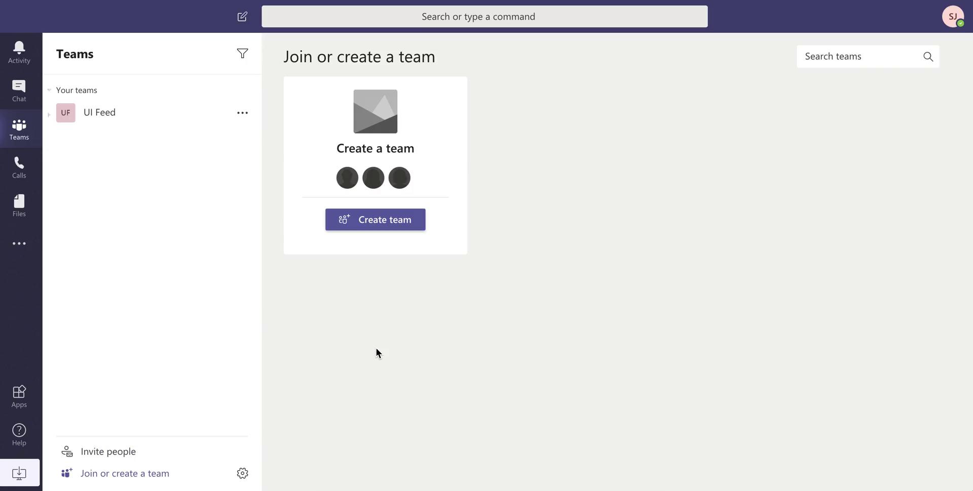 Screenshot of Join or create team on Creating a team on Microsoft Teams user flow