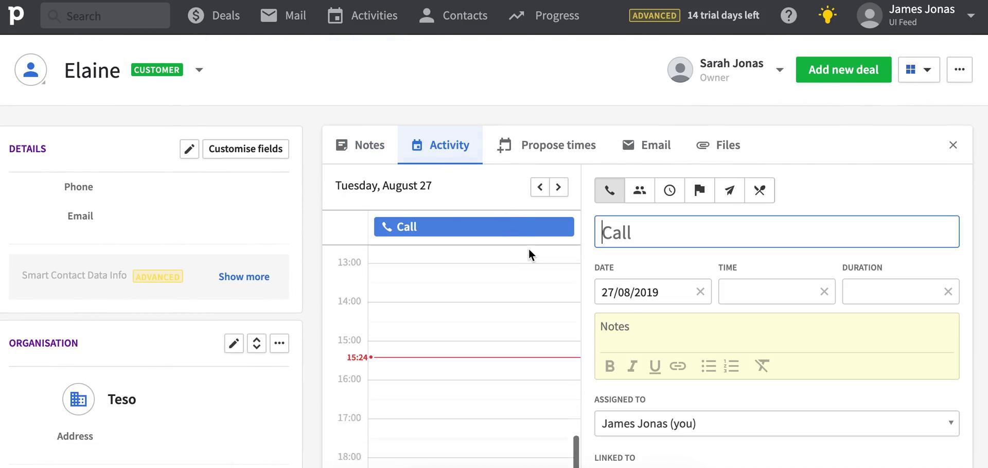 CRM screenshot