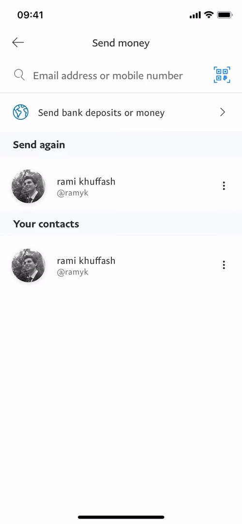Screenshot of Send money on Sending currency on PayPal user flow