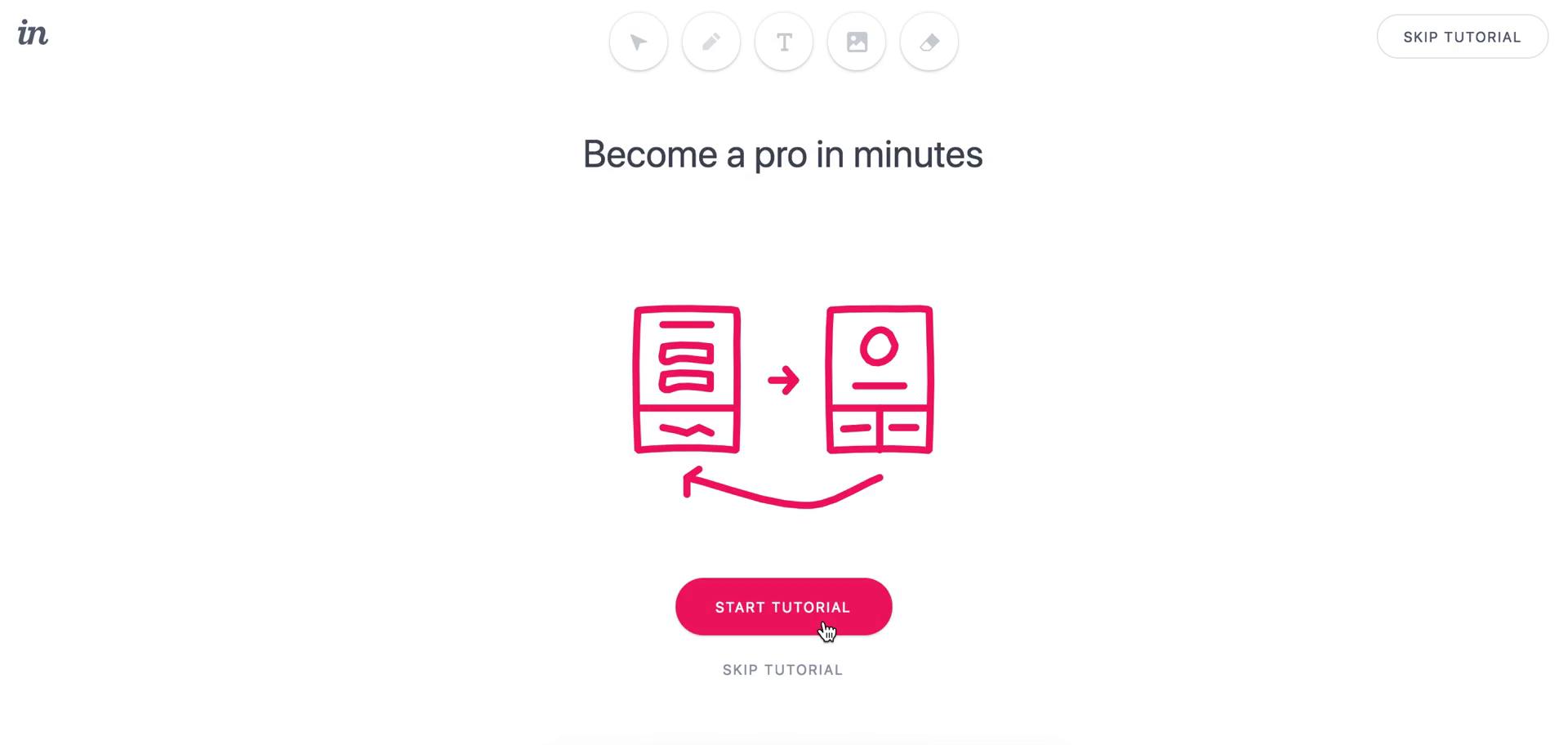 Screenshot of Guide on Creating a design on InVision user flow