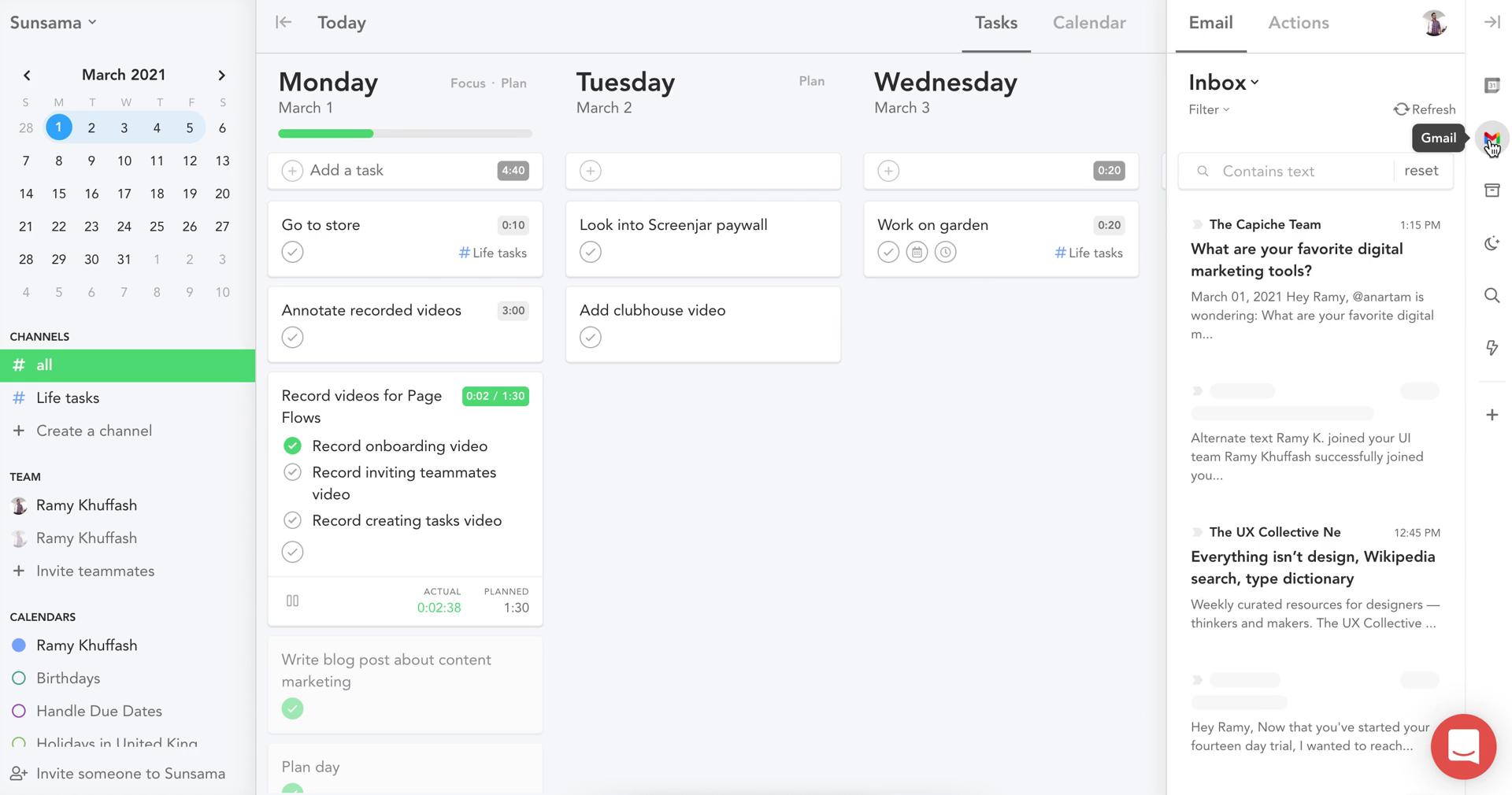 Tasks screenshot