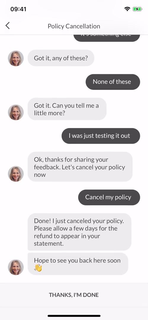 Cancelling your policy screenshot