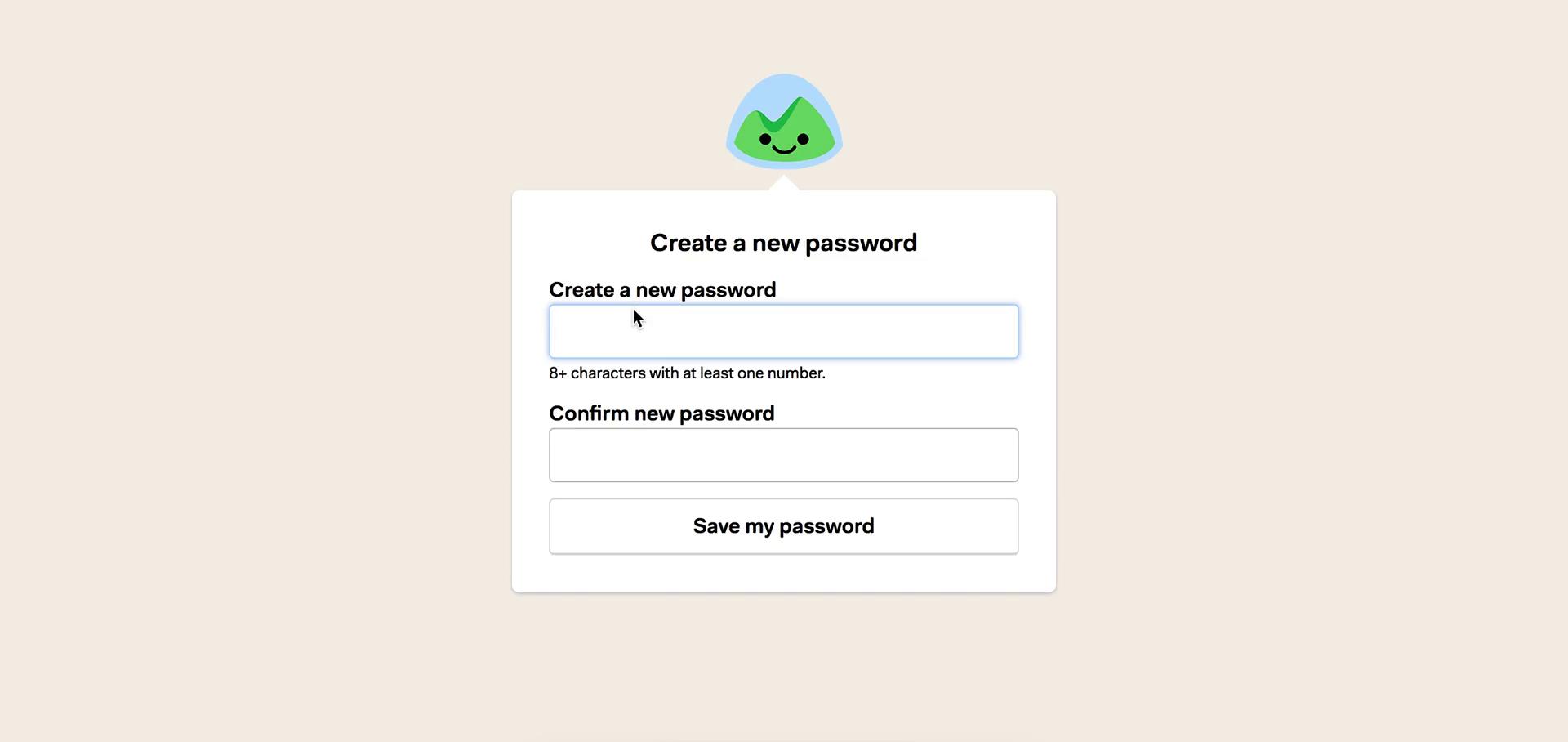 Password reset screenshot