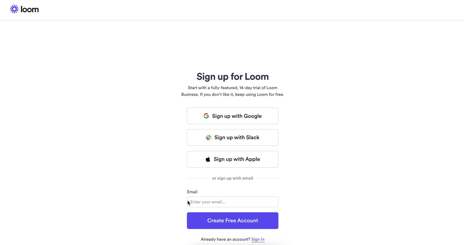 How to sign in with email, Google, Slack, or Apple – Loom