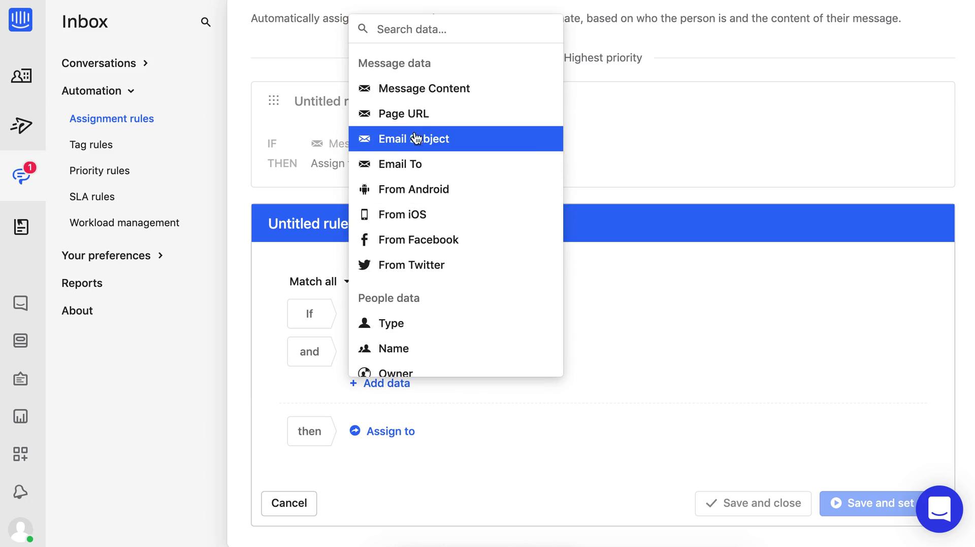 Creating an automation workflow screenshot