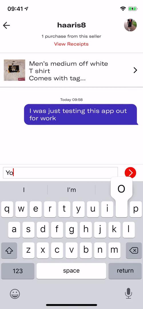 Sending messages screenshot