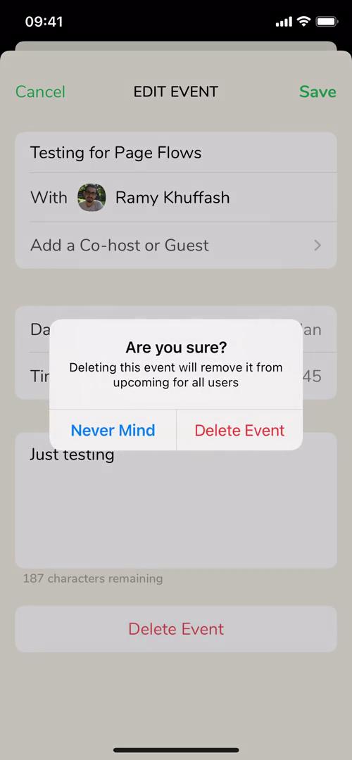 Creating an event screenshot